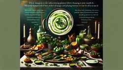 Visualize an artistically arranged table, adorned with a vibrant, creamy sauce possessing a lush green hue, a result of fresh cilantro and mint leaves. Its hypnotizing aroma wafts through the air tempting you to taste it. Adjacent to the sauce, carefully assorted and perfectly roasted vegetables await, their natural glamour on display fanning their caramelized flavors. Try to imagine the captivating bouquet of flavors ready to burst in your mouth: the tanginess of plant-based yogurt, refreshing notes of cilantro and mint, and pleasing warmth of cumin and paprika. Picture yourself seated at this enchanting table, preparing to embark on an extraordinary culinary journey through creamy, aromatic flavors.