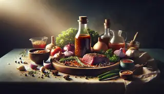 A vibrant, flavorful marinade, on a simple table, basking in natural light, ready to elevate any dish.