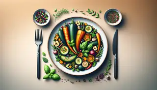 Vibrant Roasted Veggie Herb Soup as the focal point on a sleek, uncluttered table setting, evoking warmth and flavor without text or people.