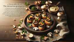 Vegan Mushroom Crostini: Cashew cheese, sautéed mushrooms, parsley on crunchy bread, Italian-inspired delight