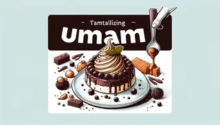 Artistic image of a decadent umami dessert, blending savory and sweet notes in a visually captivating creation, promising a tantalizing flavor experience.